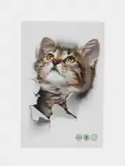 Наклейка интерьерная 3D "Кошка" на стену, 25 х 17 см, влагостойкая, ПВХ