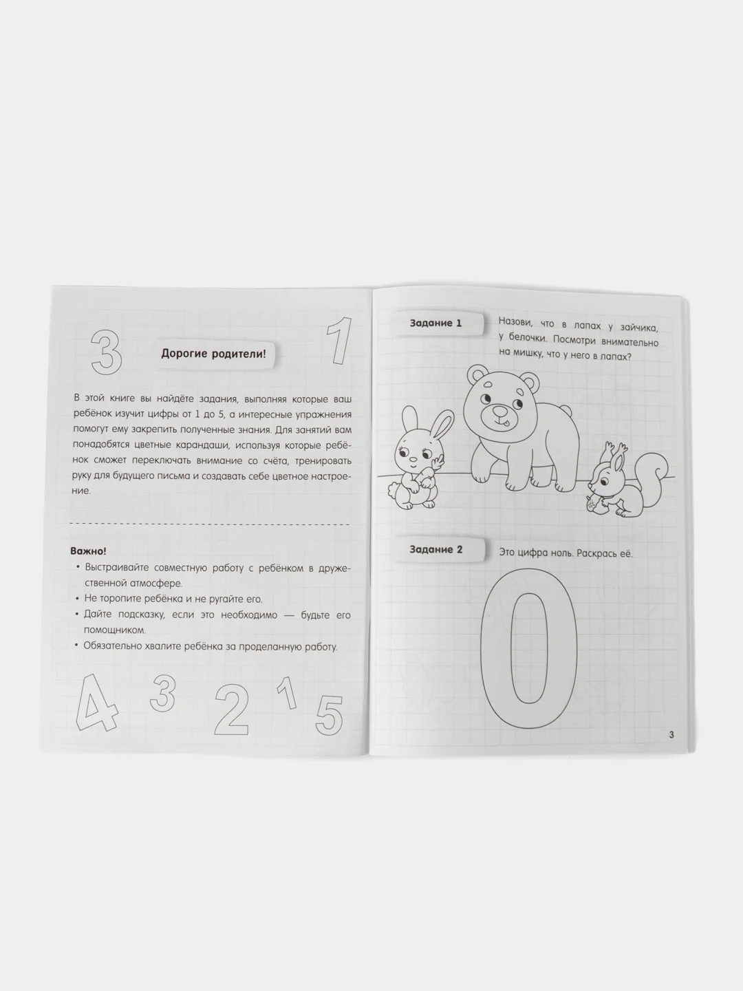 Книга-тренажёр Считаем до 5, прописи, раскраски и задачи, 48 стр., 4+