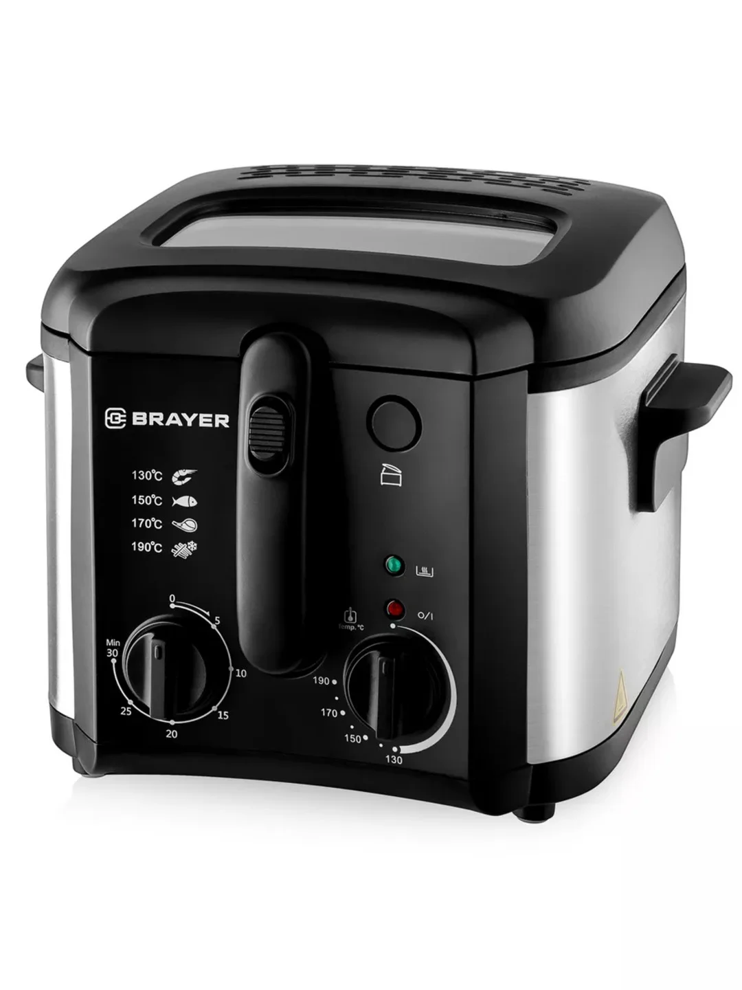 Черный аэрогриль BRAYER 2833BR, 1600 Вт, фритюрница, аэрофритюрница