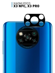 Стекло на камеру для Xiaomi POCO X3 NFC, X3 Pro защитное ROSCO закаленное прозрачное