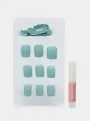 Мятный накладные ногти с дизайном, 24 штуки, с клеем для ногтей