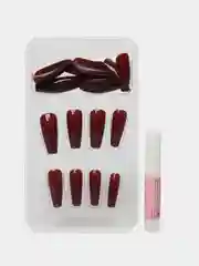 Бордовый накладные ногти