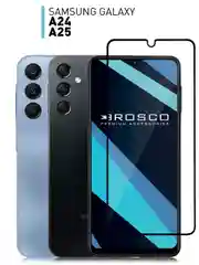 Прозрачный 1-2 шт стекло для Samsung Galaxy A24, A25 защитное ROSCO прозрачное олеофобное с рамкой