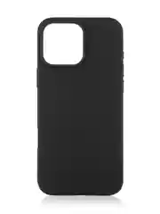 Черный чехол для Apple iPhone 16, Pro, Max, Plus силиконовый BROSCORP матовый/ прозрачный тонкий