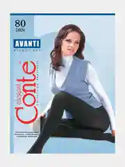 Черный тёплые капроновые колготки Conte Avanti микрофибра