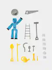 Синий фигурка Стикбот (Stikbot) с аксессуарами / Стикботы / Человечек для анимационной студии