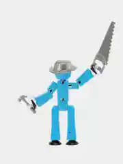 Синий фигурка Стикбот (Stikbot) с аксессуарами / Стикботы / Человечек для анимационной студии