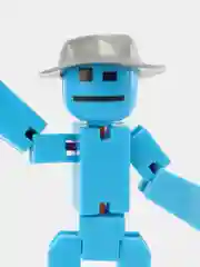 Синий фигурка Стикбот (Stikbot) с аксессуарами / Стикботы / Человечек для анимационной студии