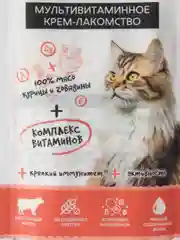 ELITECAT "Мультивитаминное крем-лакомство" для кошек с курицей и говядиной, 4х12гр 3шт