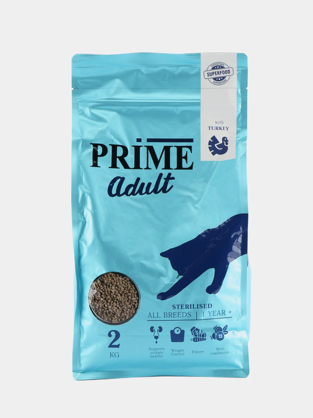 Корм для кошек сухой для стерилизованных PRIME на индейке