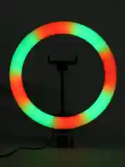 Белый кольцевая лампа RGB 26 см цветная, Без штатива. Держатель для телефона селфи пульт