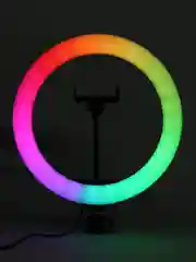 Белый кольцевая лампа RGB 26 см цветная, Без штатива. Держатель для телефона селфи пульт