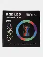 Белый кольцевая лампа RGB 26 см цветная, Без штатива. Держатель для телефона селфи пульт
