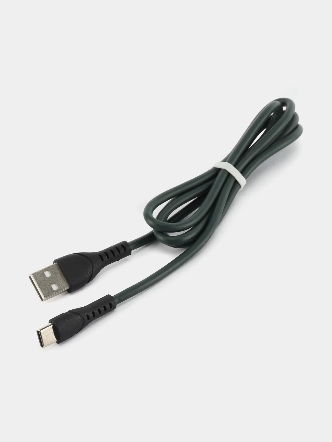 Тёмно-зелёный силиконовый кабель для телефона Type-C USB, провод зарядный, шнур юсб тайпси