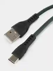 Тёмно-зелёный силиконовый кабель для телефона Type-C USB, провод зарядный, шнур юсб тайпси
