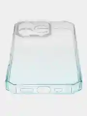 Бирюзовый чехол прозрачный iPhone 16 Pro Max Plus айфон про макс градиентный с защитой камеры
