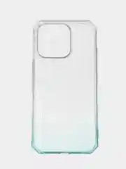Бирюзовый чехол прозрачный iPhone 16 Pro Max Plus айфон про макс градиентный с защитой камеры