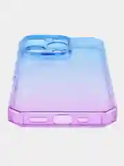 Фиолетовый чехол прозрачный iPhone 16 Pro Max Plus айфон про макс градиентный с защитой камеры