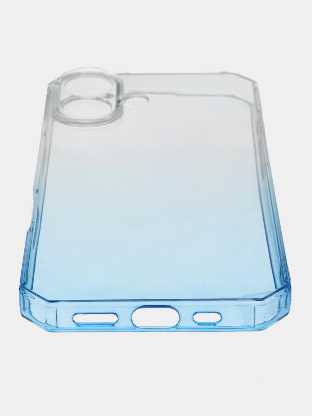 Синий чехол прозрачный iPhone 16 Pro Max Plus айфон про макс градиентный с защитой камеры