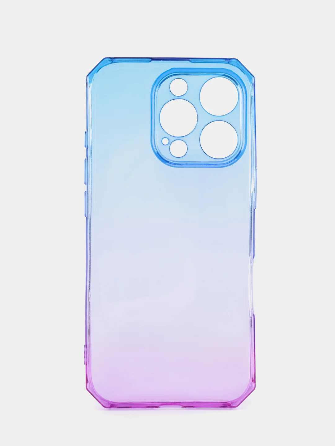 Фиолетовый чехол прозрачный iPhone 16 Pro Max Plus айфон про макс градиентный с защитой камеры