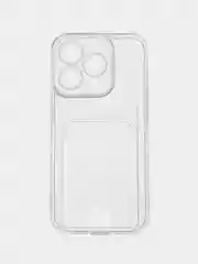 Ледяной чехол для iPhone 15, 15 Pro, 15 Pro Max, чехол на айфон с карманом для карт, прозрачный