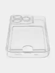 Ледяной чехол для iPhone 15, 15 Pro, 15 Pro Max, чехол на айфон с карманом для карт, прозрачный