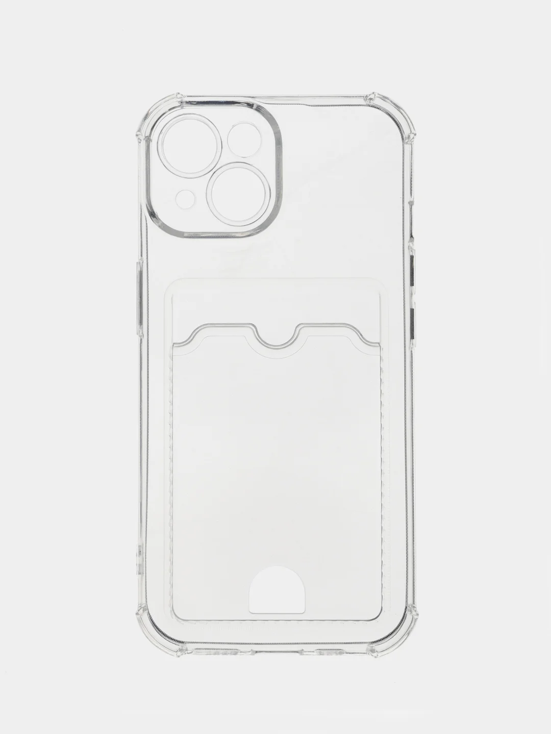 Прозрачный чехол для iPhone 15, 15 Pro, 15 Pro Max, чехол на айфон с карманом для карт, прозрачный