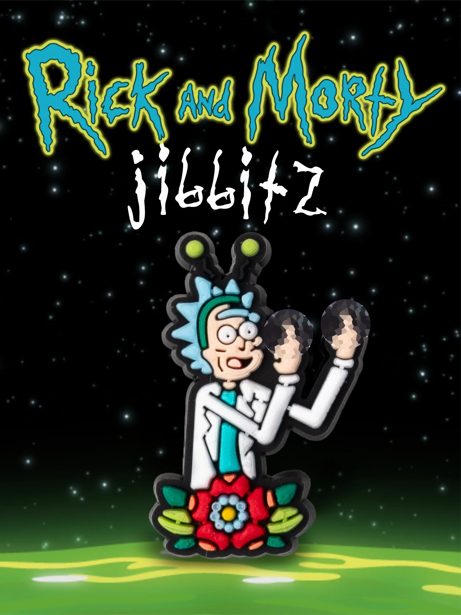 Золотой джибитсы / украшение для обуви, сабо и браслета Джиббитс "Rick and Morty"