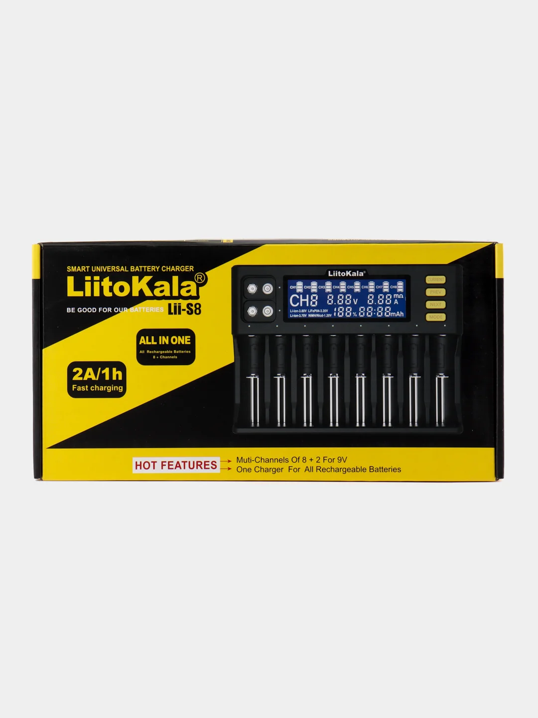 Зарядное устройство LiitoKala Lii-S8 Li-FePO4 18650,26650,18350,14500,21700,16340,A,C(R14)
