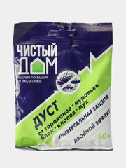 Дуст от тараканов, муравьев, блох, клопов, мух "Чистый дом" 50 г