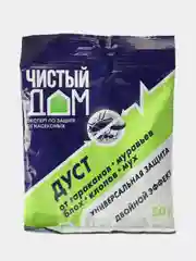 Дуст от тараканов, муравьев, блох, клопов, мух "Чистый дом" 50 г