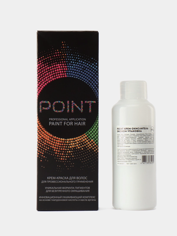 POINT. ПРОМО Краска для волос тон 8.00, Блондин для седых волос + 9% оксид, 100/100мл