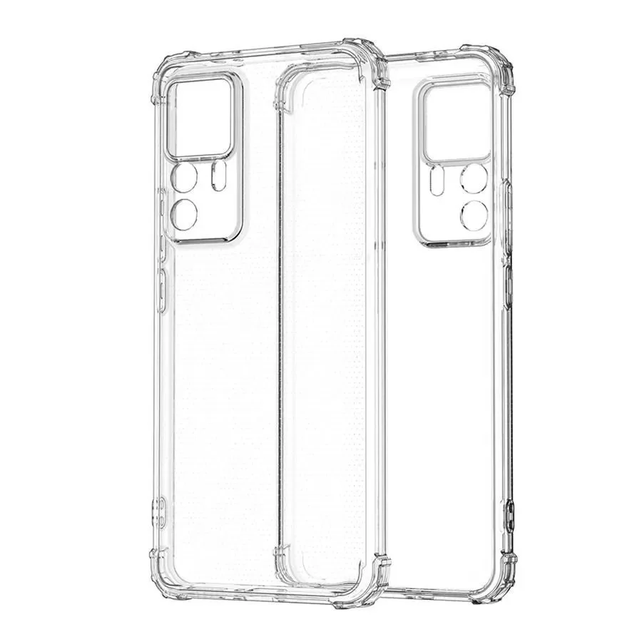 Чехол для Xiaomi 12T / 12T Pro / K50 Ultra, с усиленными углами, силиконовый, прозрачный