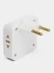Белый тройник для розетки плоский, с USB поворотный сетевой фильтр на 180 градусов