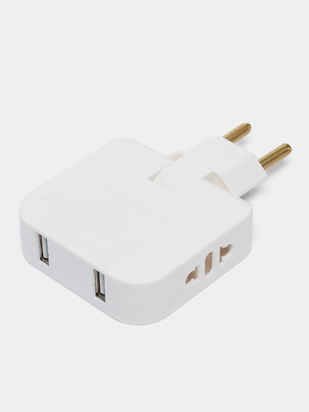 Белый тройник для розетки плоский, с USB поворотный сетевой фильтр на 180 градусов