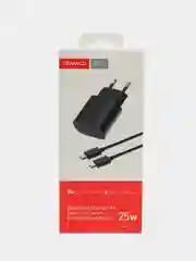 Тёмно-серый блок питания с кабелем для Apple и Android, с быстрой зарядкой Fast Charge, QC 4.0, PD
