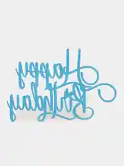 Золотой топпер #Т13 "Happy Birthday" из зеркального акрила для украшения торта