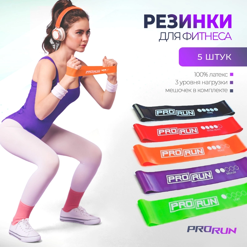 Набор мини-эспандеров латексных 5 шт ProRun