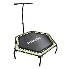 Черный батут для фитнеса Interfit детский с ручкой для джампинга для дома, 300-2001