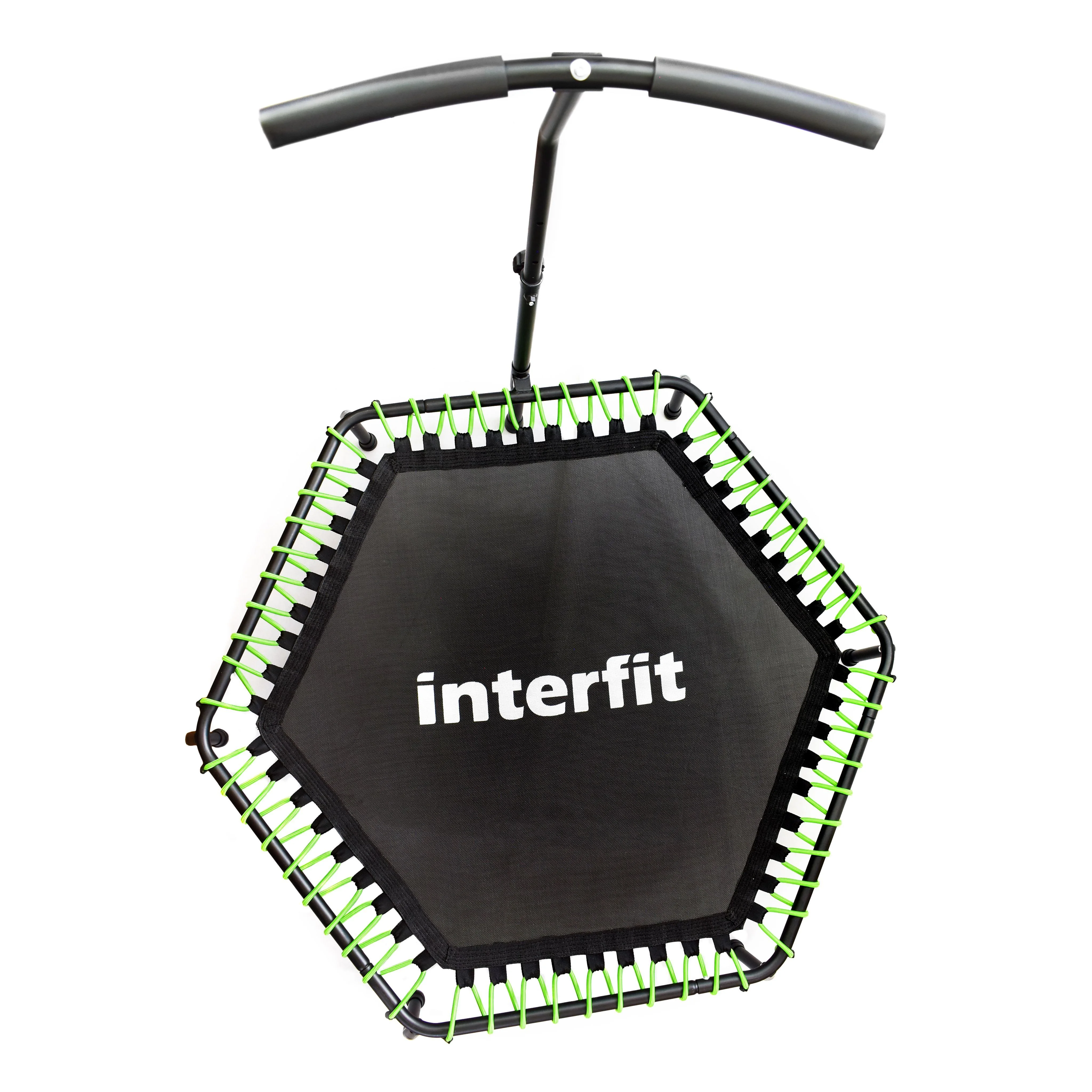 Черный батут для фитнеса Interfit детский с ручкой для джампинга для дома, 300-2001
