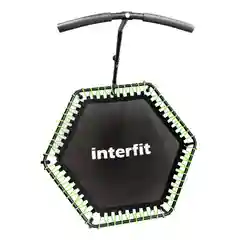 Черный батут для фитнеса Interfit детский с ручкой для джампинга для дома, 300-2001