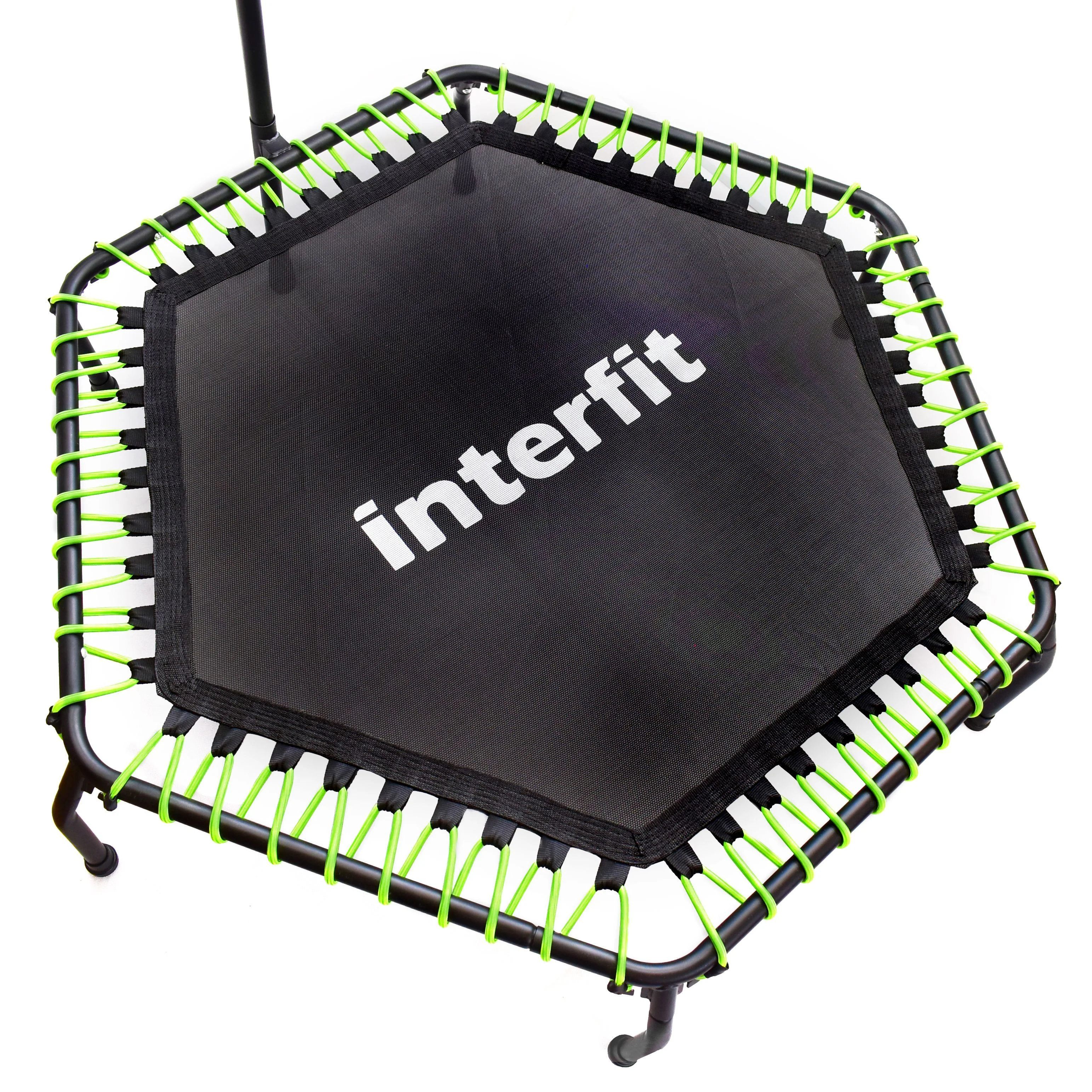Черный батут для фитнеса Interfit детский с ручкой для джампинга для дома, 300-2001