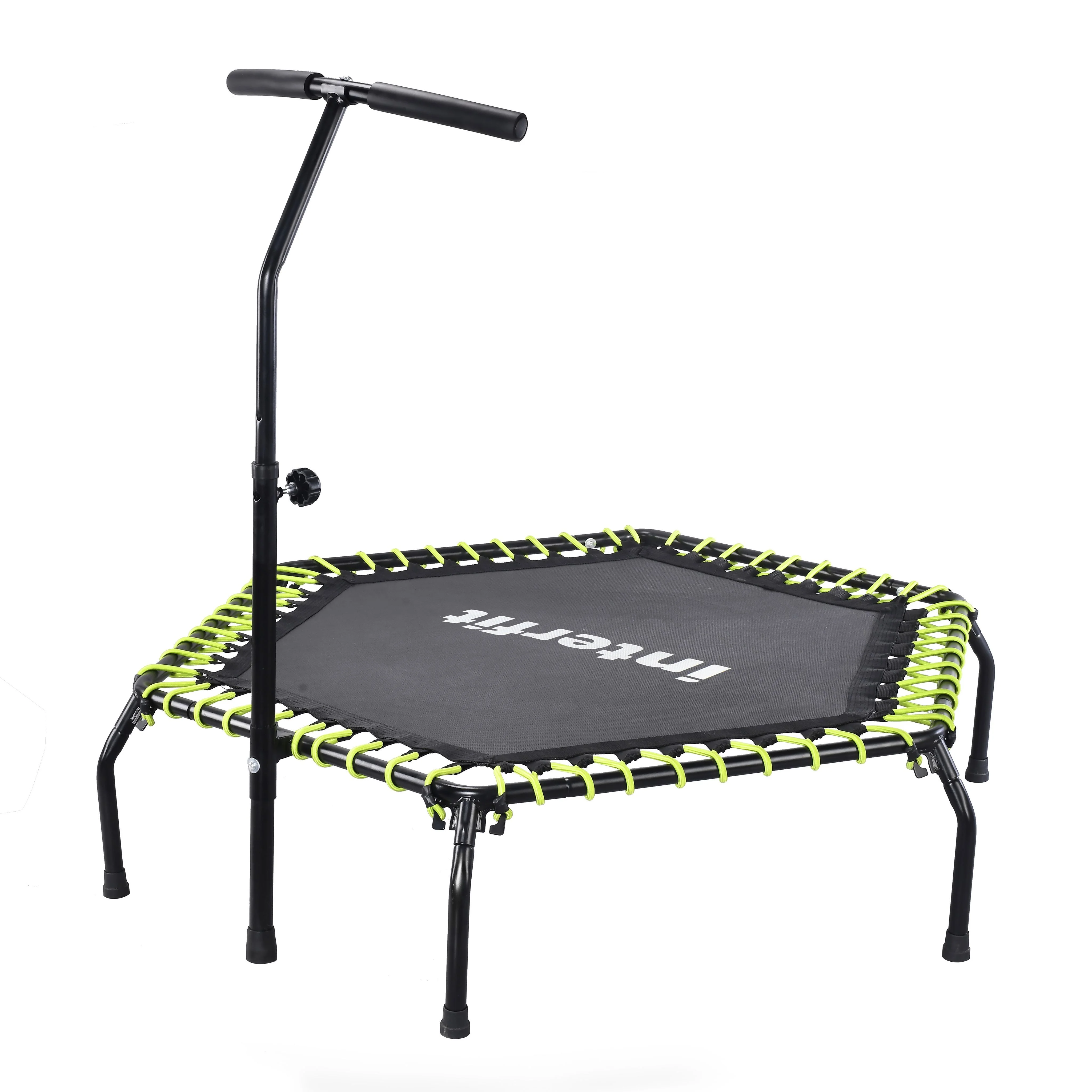 Черный батут для фитнеса Interfit детский с ручкой для джампинга для дома, 300-2001