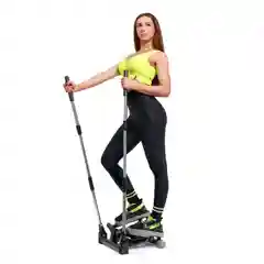 Серый мини степпер Interfit поворотный с поручнями, 300-1086