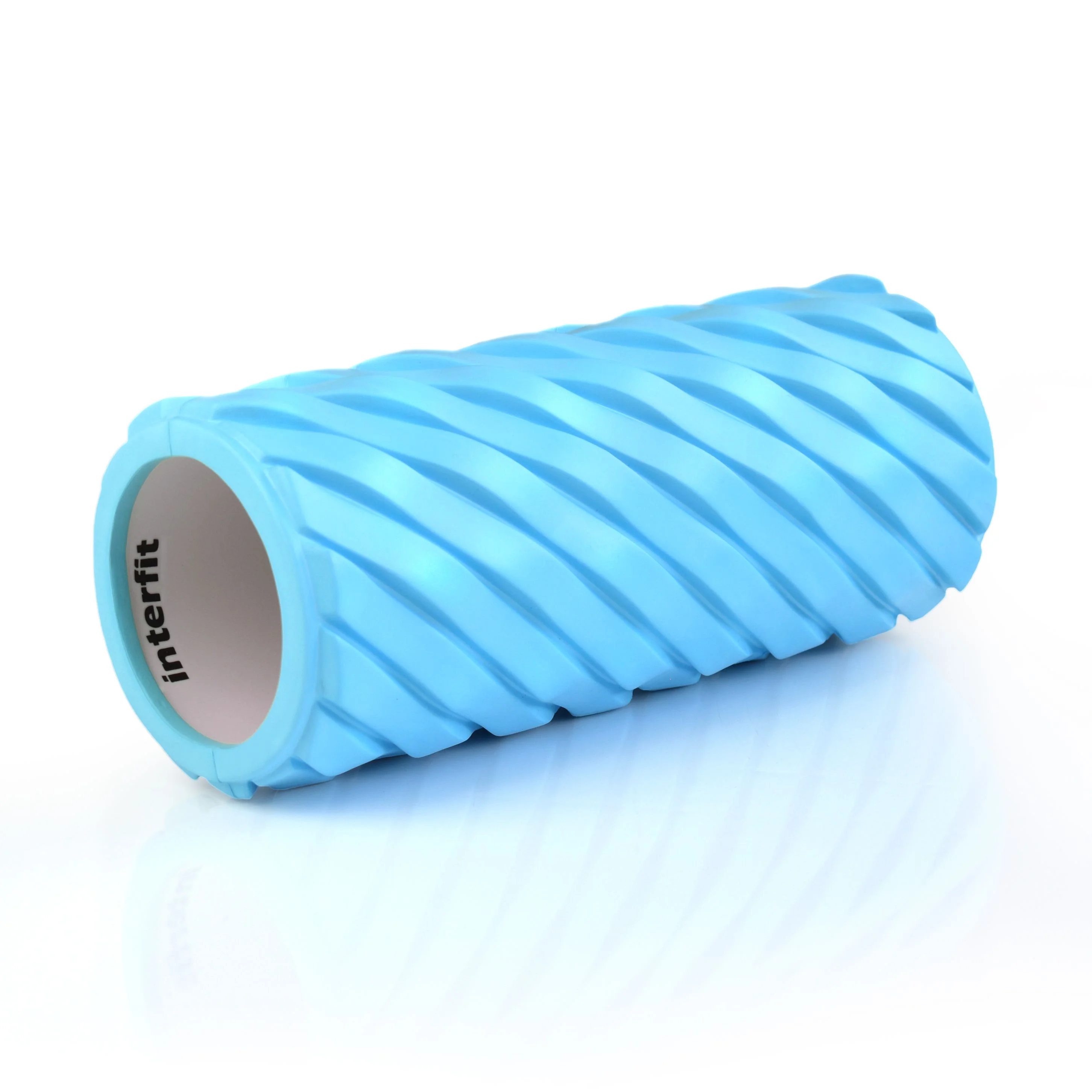 Голубой ролик массажный Interfit, 33 х 14 см, МФР валик для спины