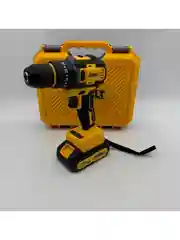 Горчичный дрель-шуруповерт аккумуляторный DeWalt, 21V / 48V с набором инструментов