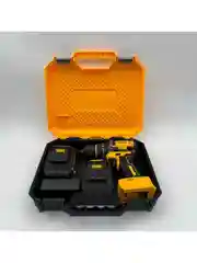 Горчичный дрель-шуруповерт аккумуляторный DeWalt, 21V / 48V с набором инструментов
