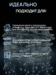DUMONT Новогодняя гирлянда-нить роса с пультом на батарейках 10 м 8 режимов набор 2 шт