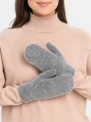 Варежки женские, пушистые, шерстяные, зимние, рукавицы меховые