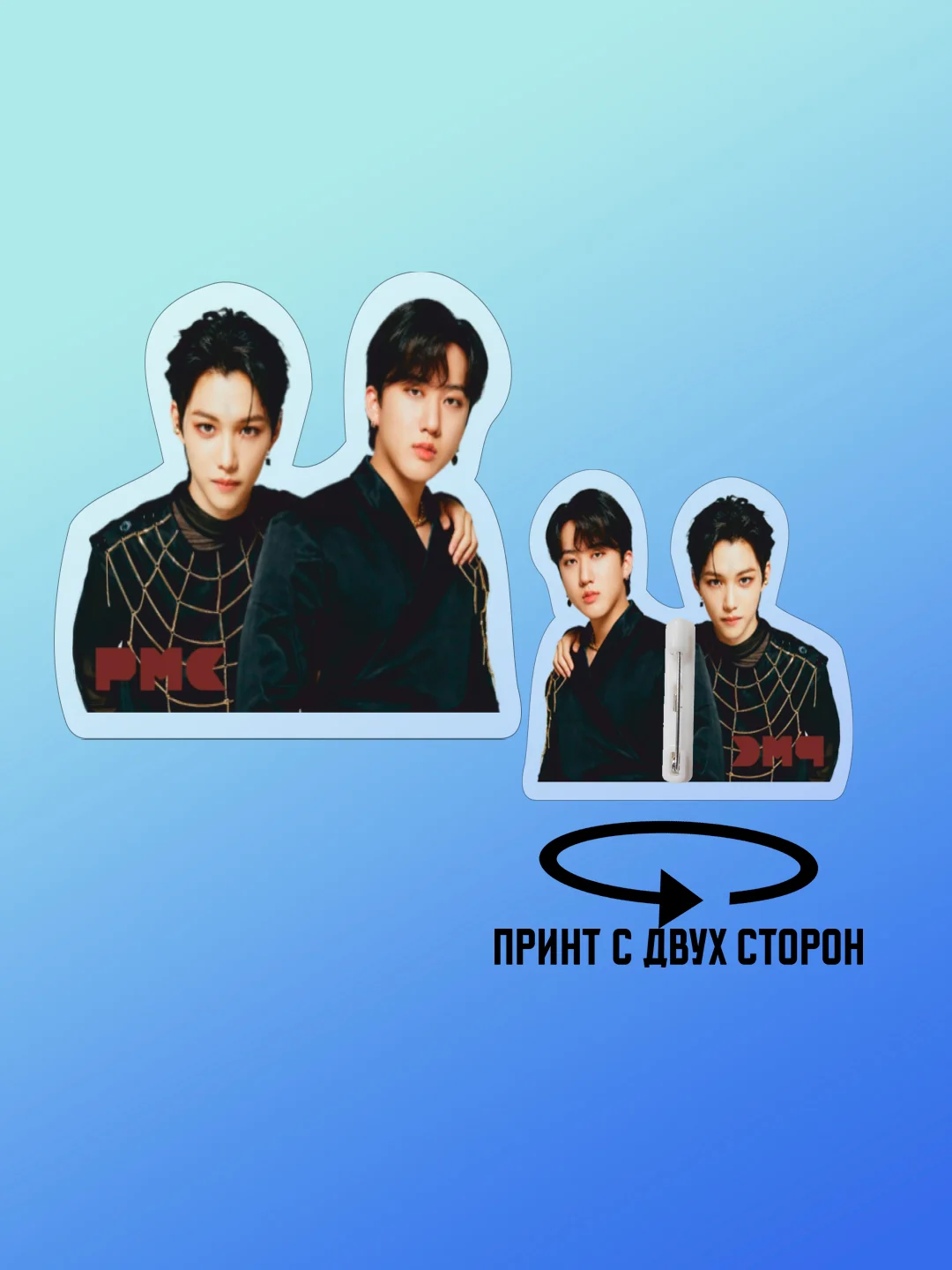 Коралловый меланж значки акриловые "Аниме", "K-POP"